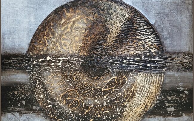 Kruh jistoty, komb. technika 66x66cm