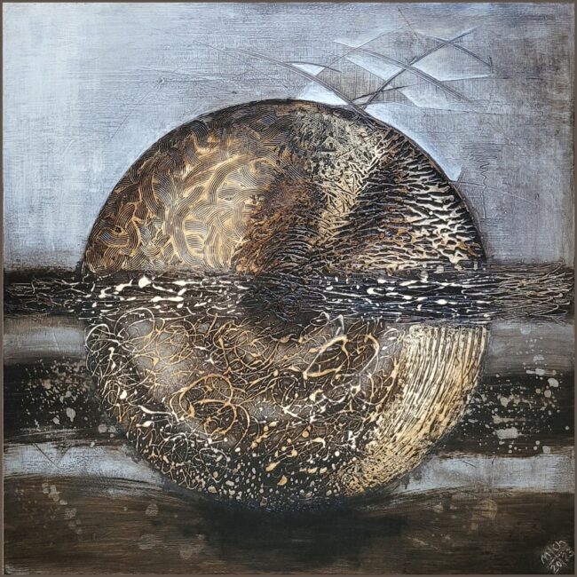 Kruh jistoty, komb. technika 66x66cm