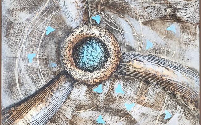 Akrylový obraz - Bleděmodrá přitažlivost