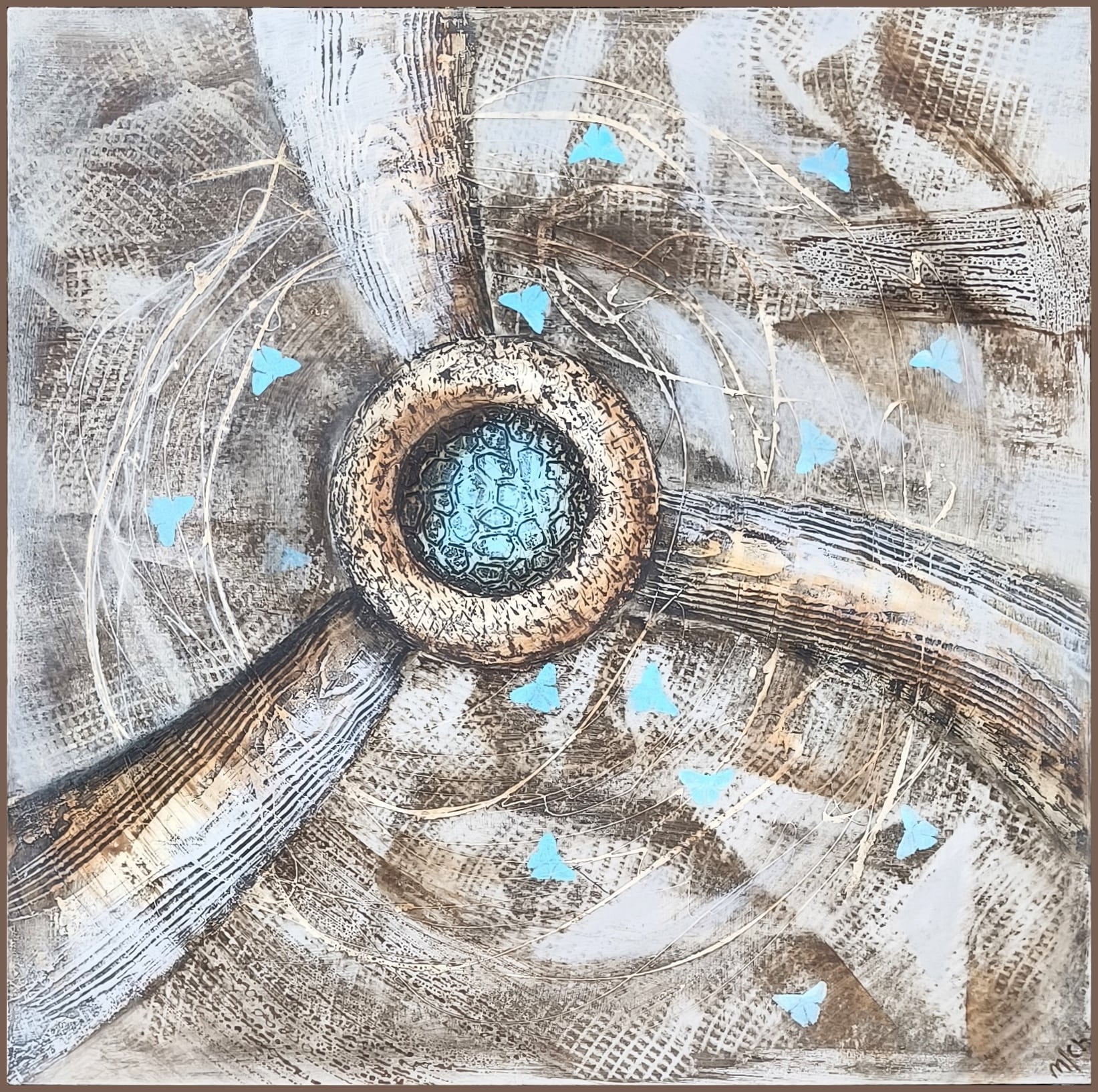 Akrylový obraz - Bleděmodrá přitažlivost