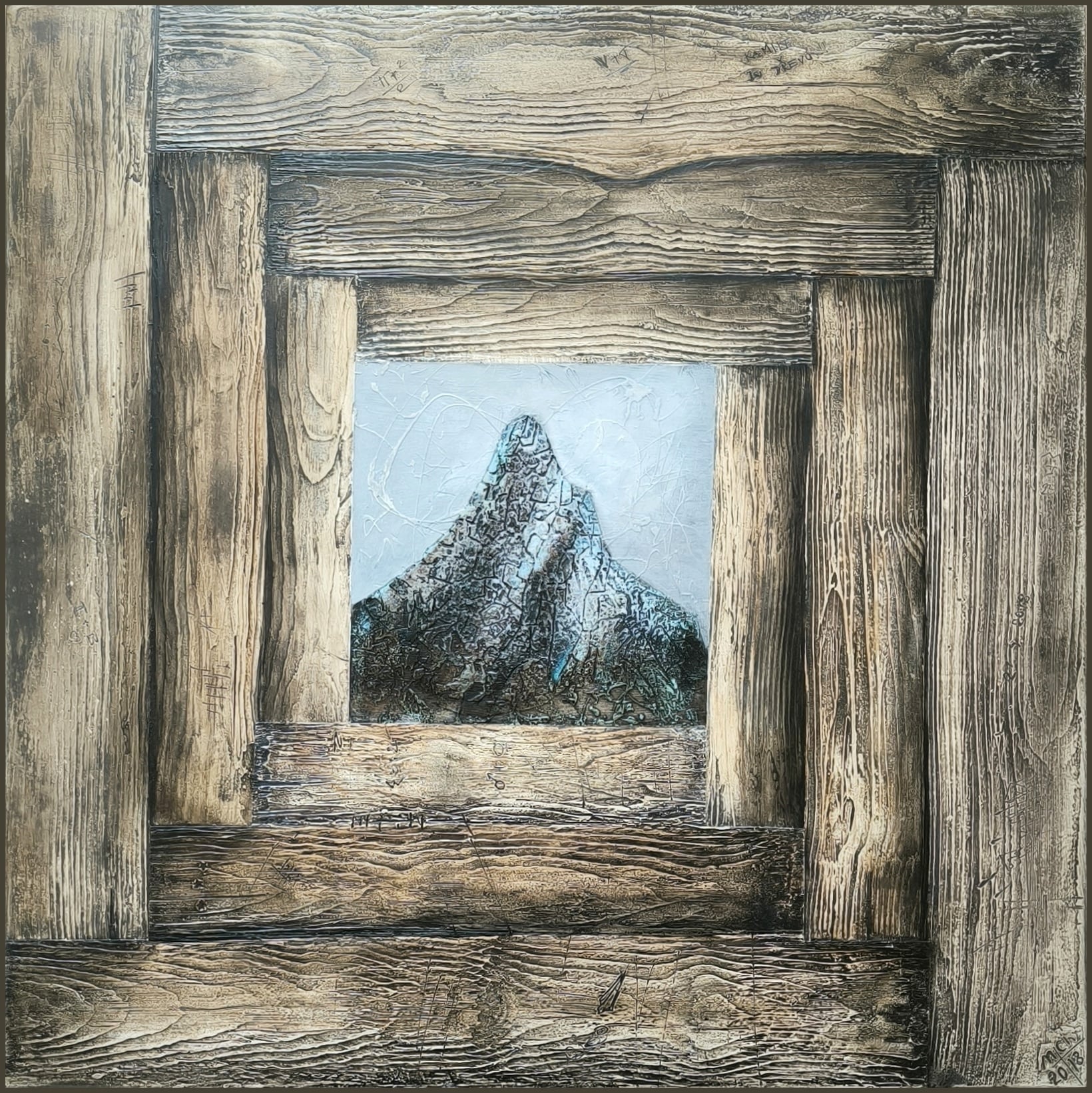 Akrylový obraz - Dřevěný výhled