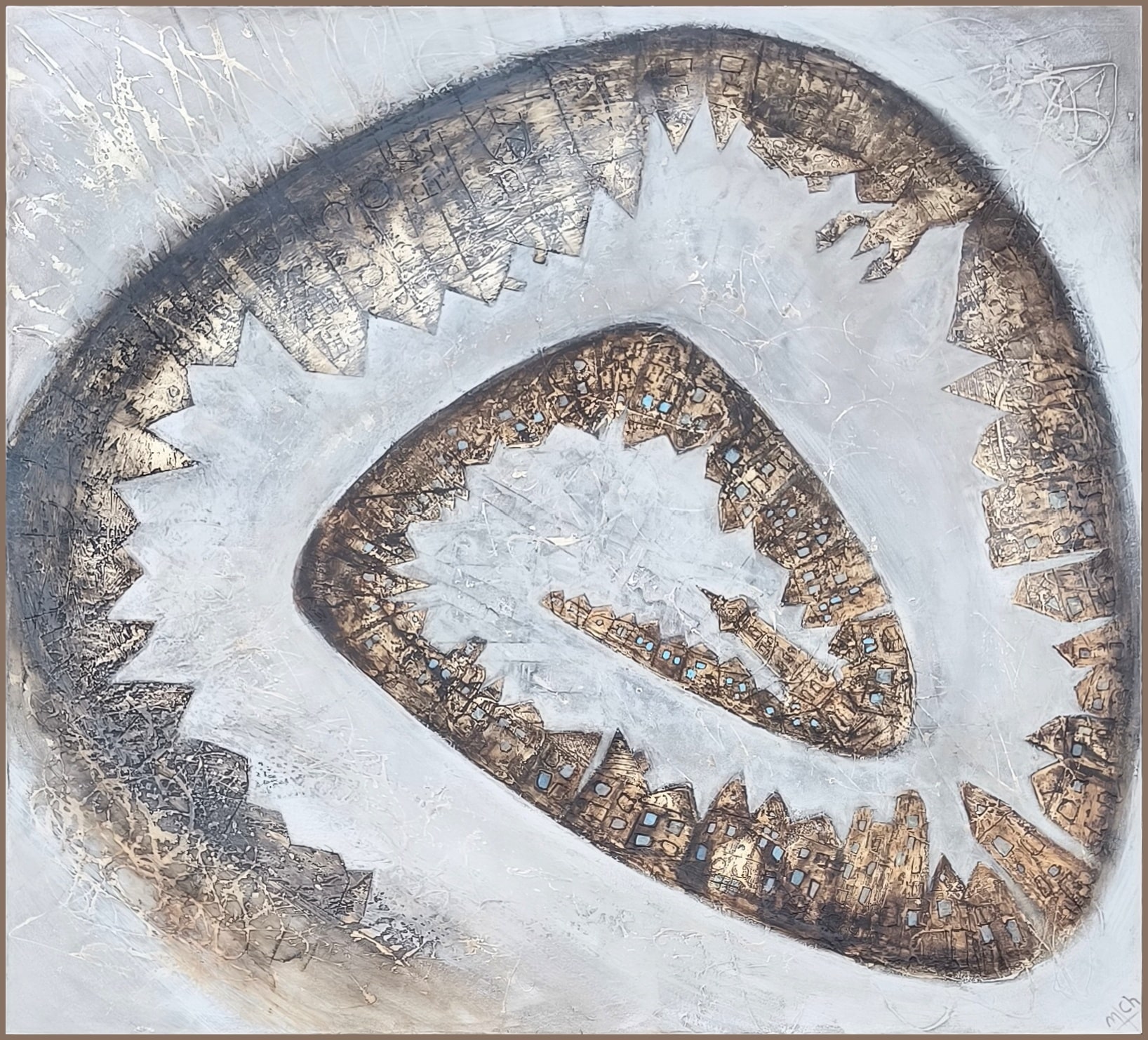 Akrylový obraz - srolované město