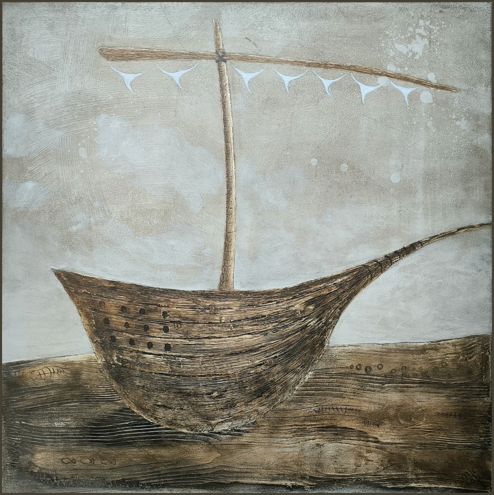 Akrylový obraz - Sušák na tanga