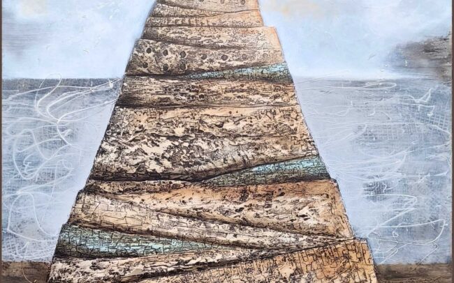 Akrylový obraz - mohyla,-80x80cm