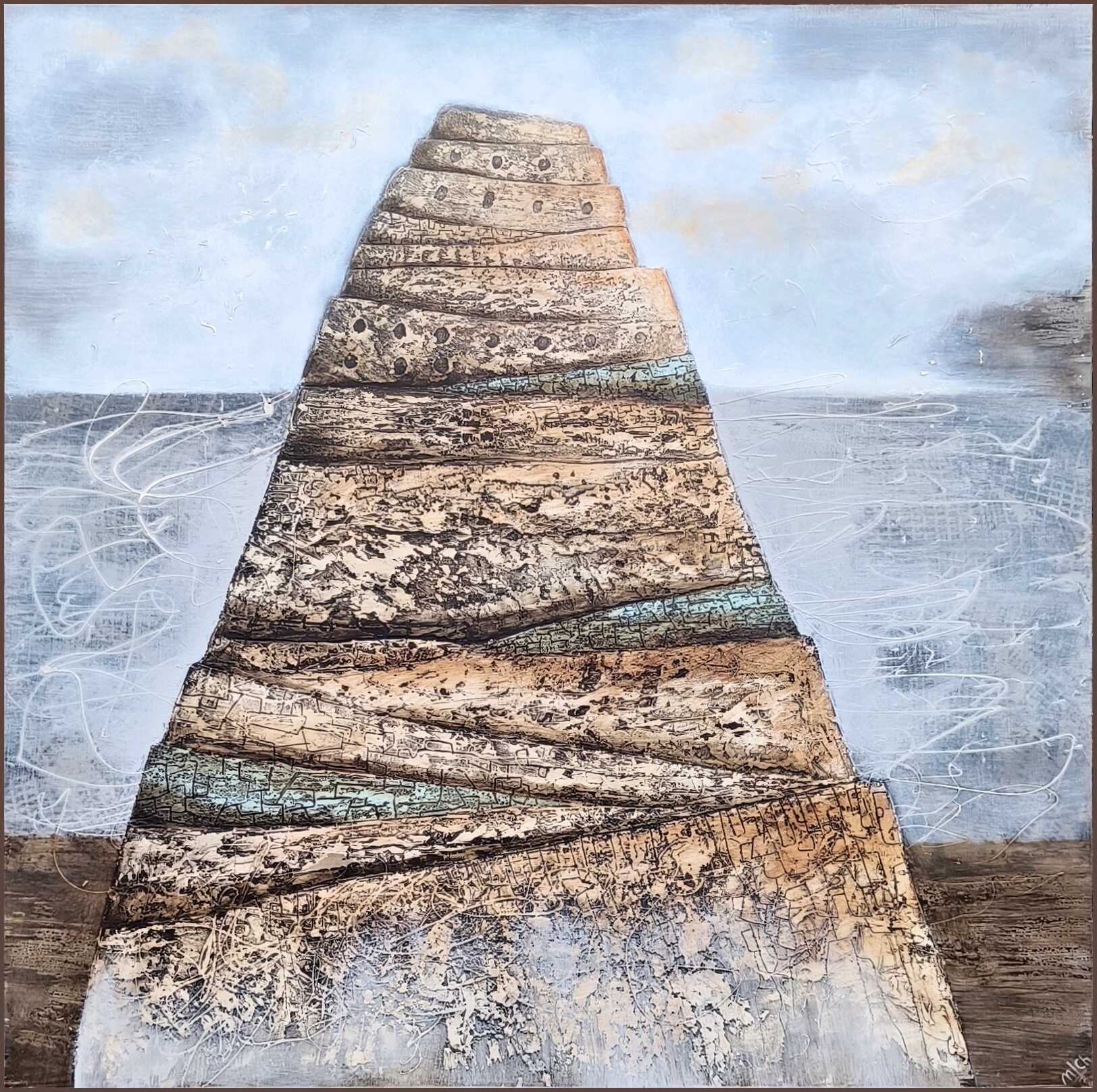 Akrylový obraz - mohyla,-80x80cm