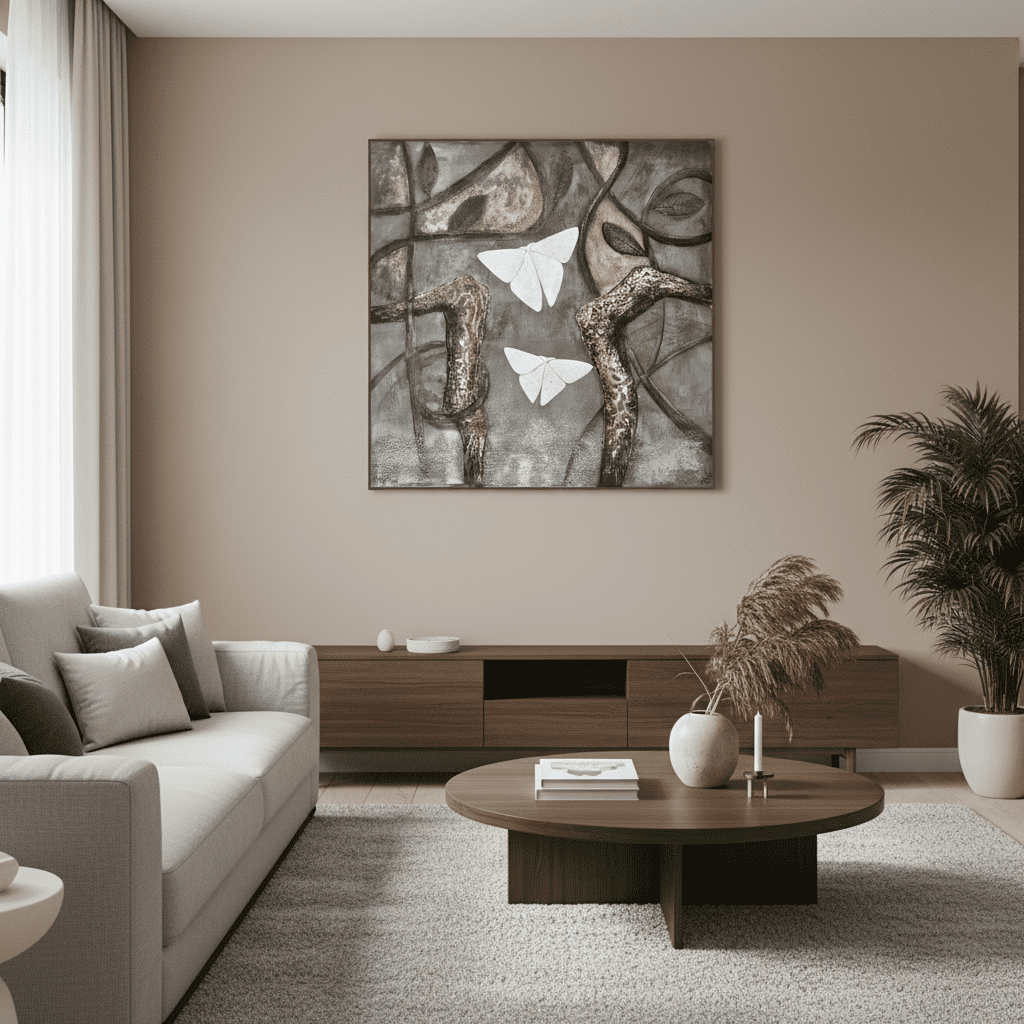 Akrylový obraz - motýlí hra