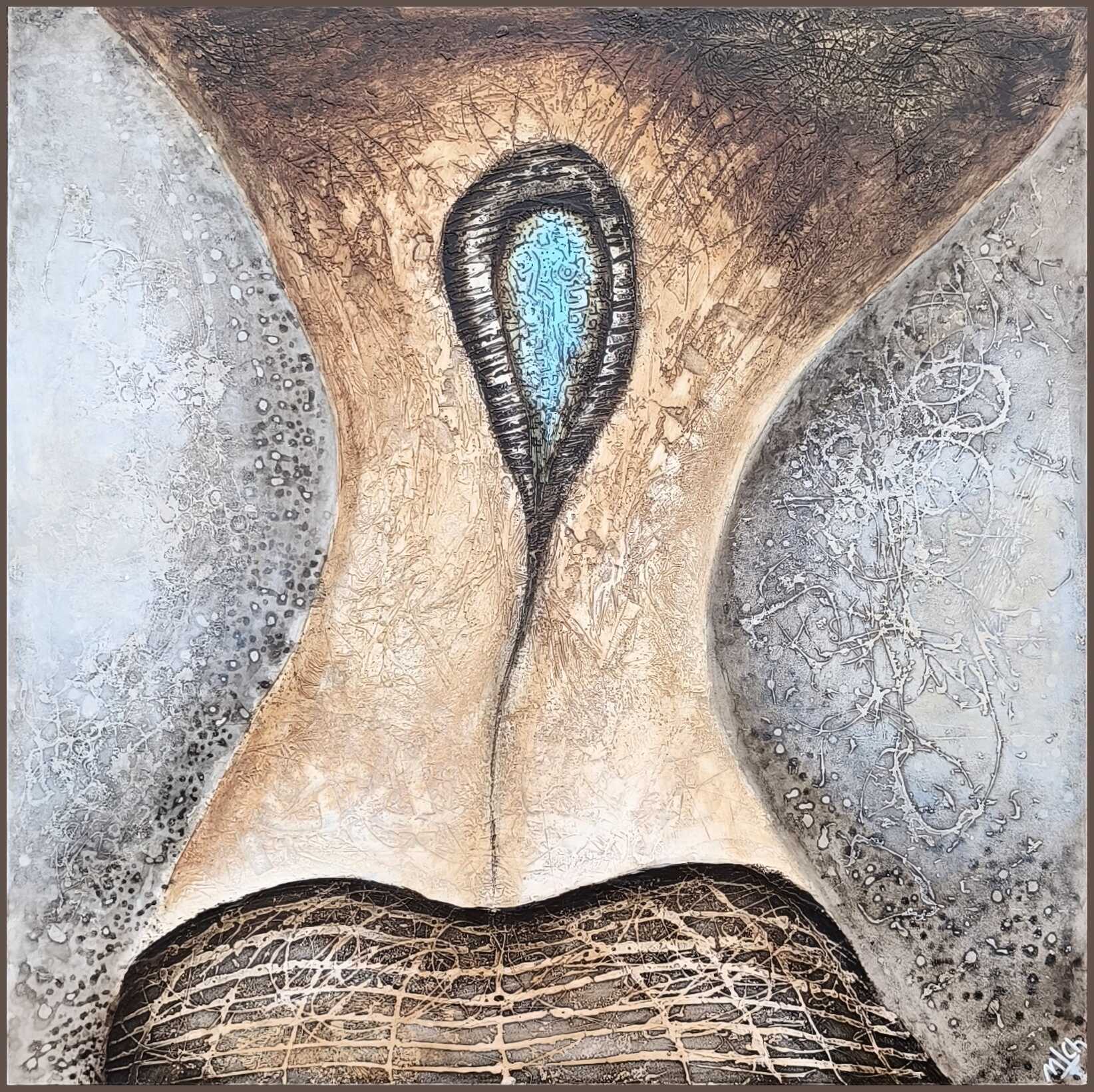 Akrylový obraz - Přesýpací-věštírna,-66x66cm