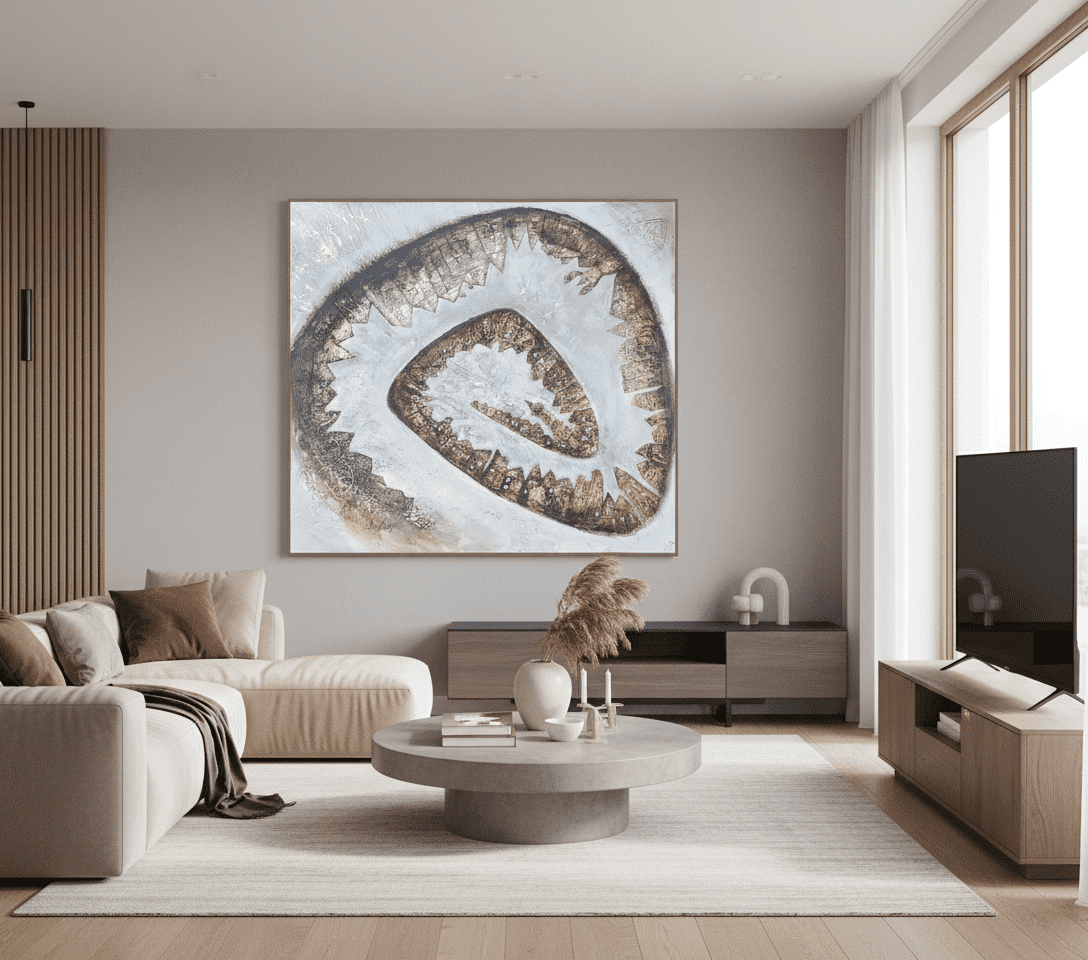 Akrylový obraz - srolované město